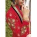 F-7311 BLACK AND RED FLORAL LUSTER STRAIGHT CUT VELVET SALWAR SUIT